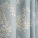 Paisley Rose smoke blue curtain